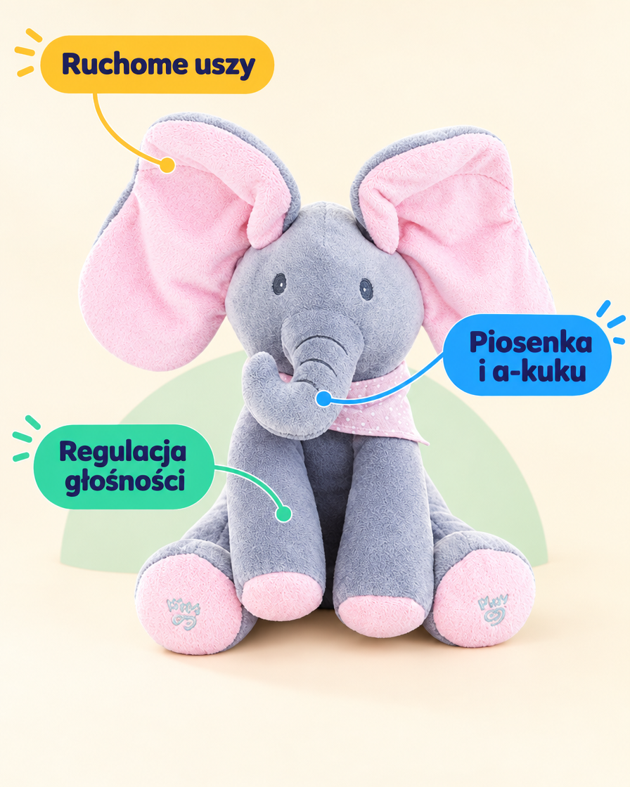 Bibou — śpiewający słoń, który bawi się w a-kuku