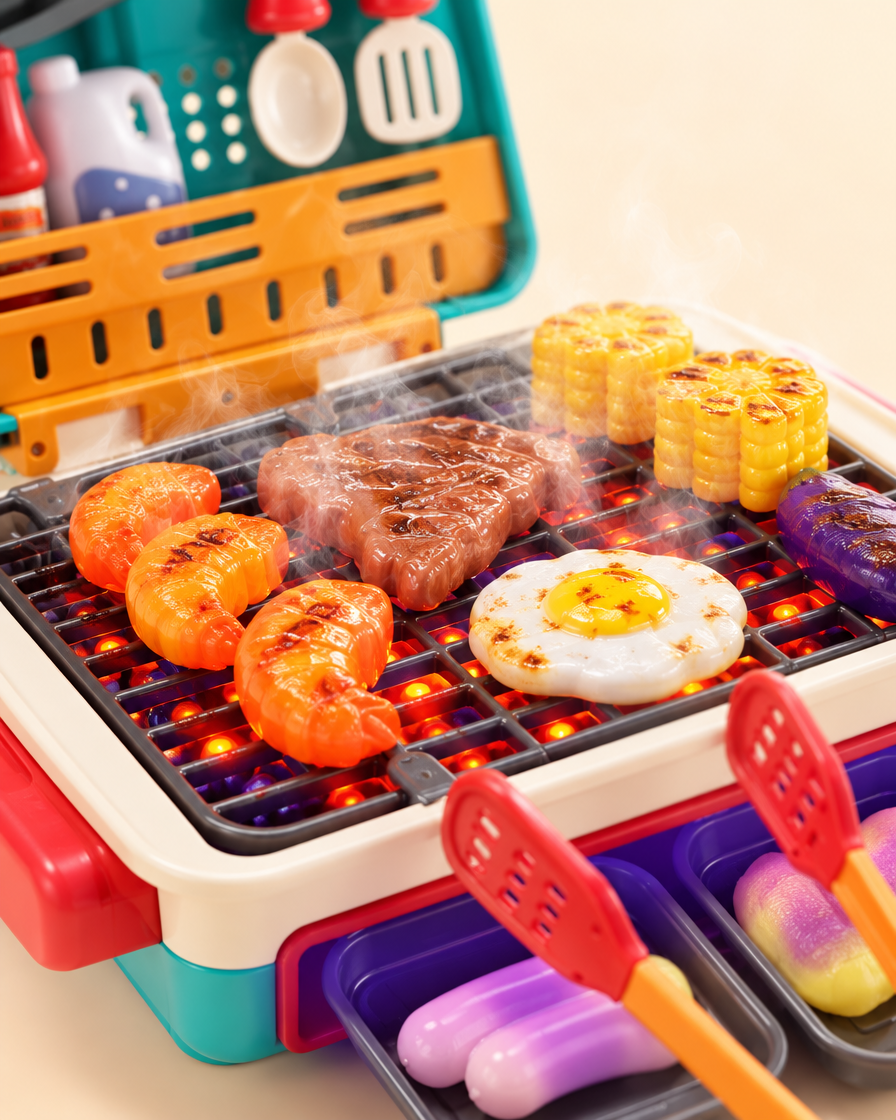 Mój Pierwszy Grill — kuchnia dla dzieci z efektem dymu i zmieniającym kolor jedzeniem — zbliżenie