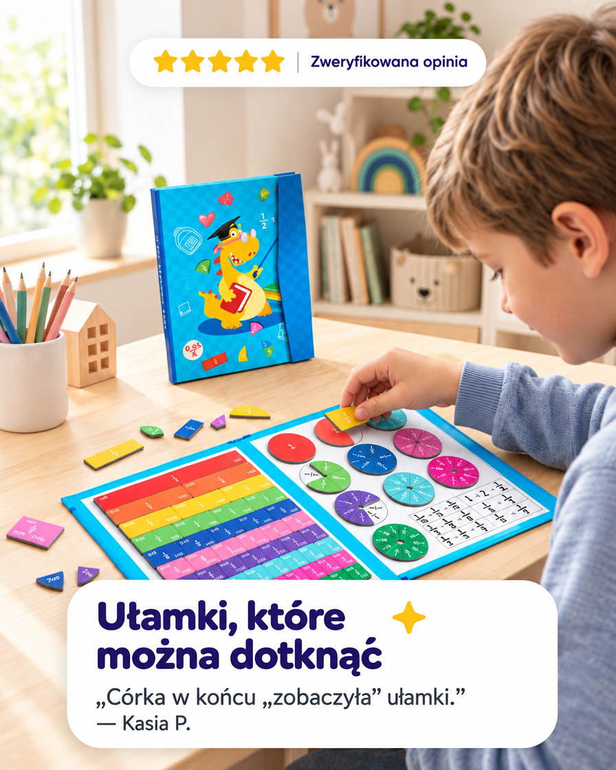 Magnetyczna Gra Matematyczna — ułamki, procenty i liczby na tablicy — opinia rodzica