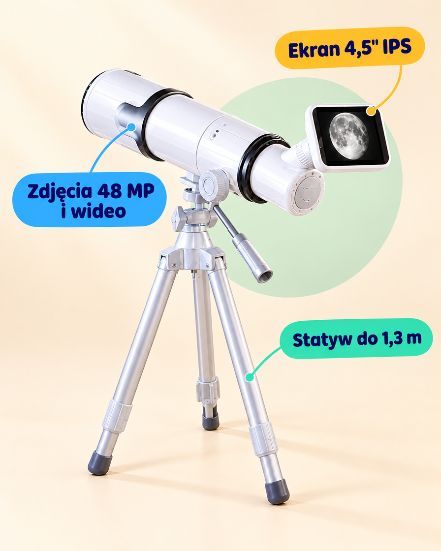 Astroscope — teleskop dla dzieci z cyfrowym okularem i ekranem — najważniejsze cechy
