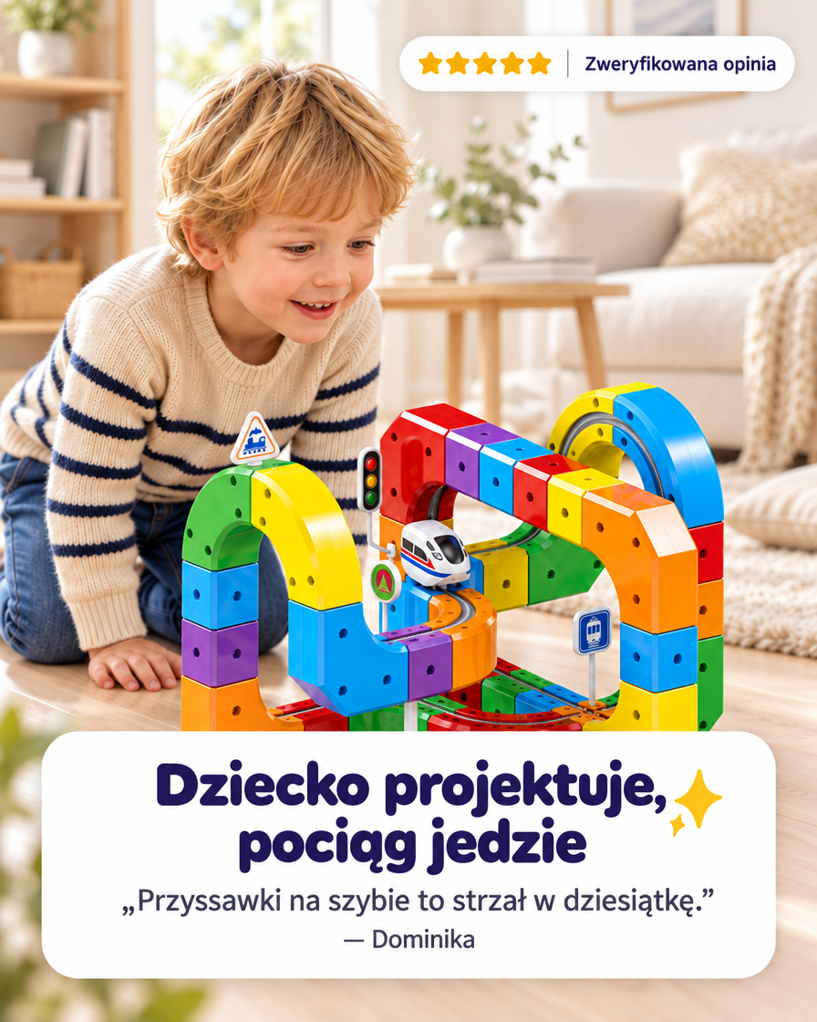 WonderRail™ — kolejka Montessori, 81 elementów z pociągiem na akumulator — opinia rodzica